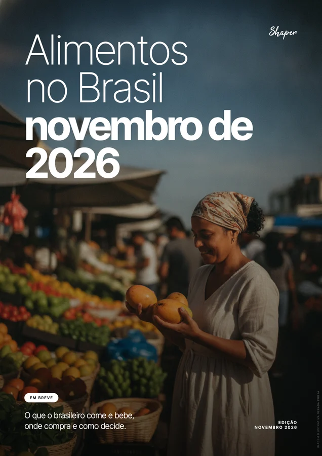 Capa do relatório Alimentos no Brasil, novembro de 2026, em breve