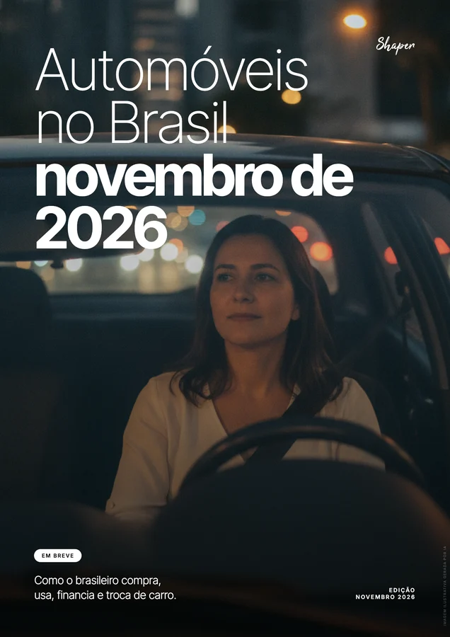 Capa do relatório Automóveis no Brasil, novembro de 2026, em breve