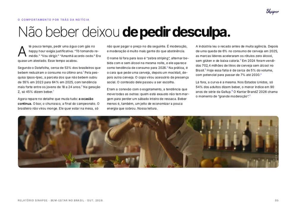 Página da degustação: O comportamento por trás da notícia, com fonte